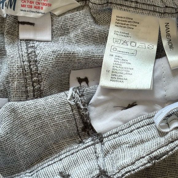 H&M Linen Blend Pants - Boys Size 7-8 - Picture 8 of 12